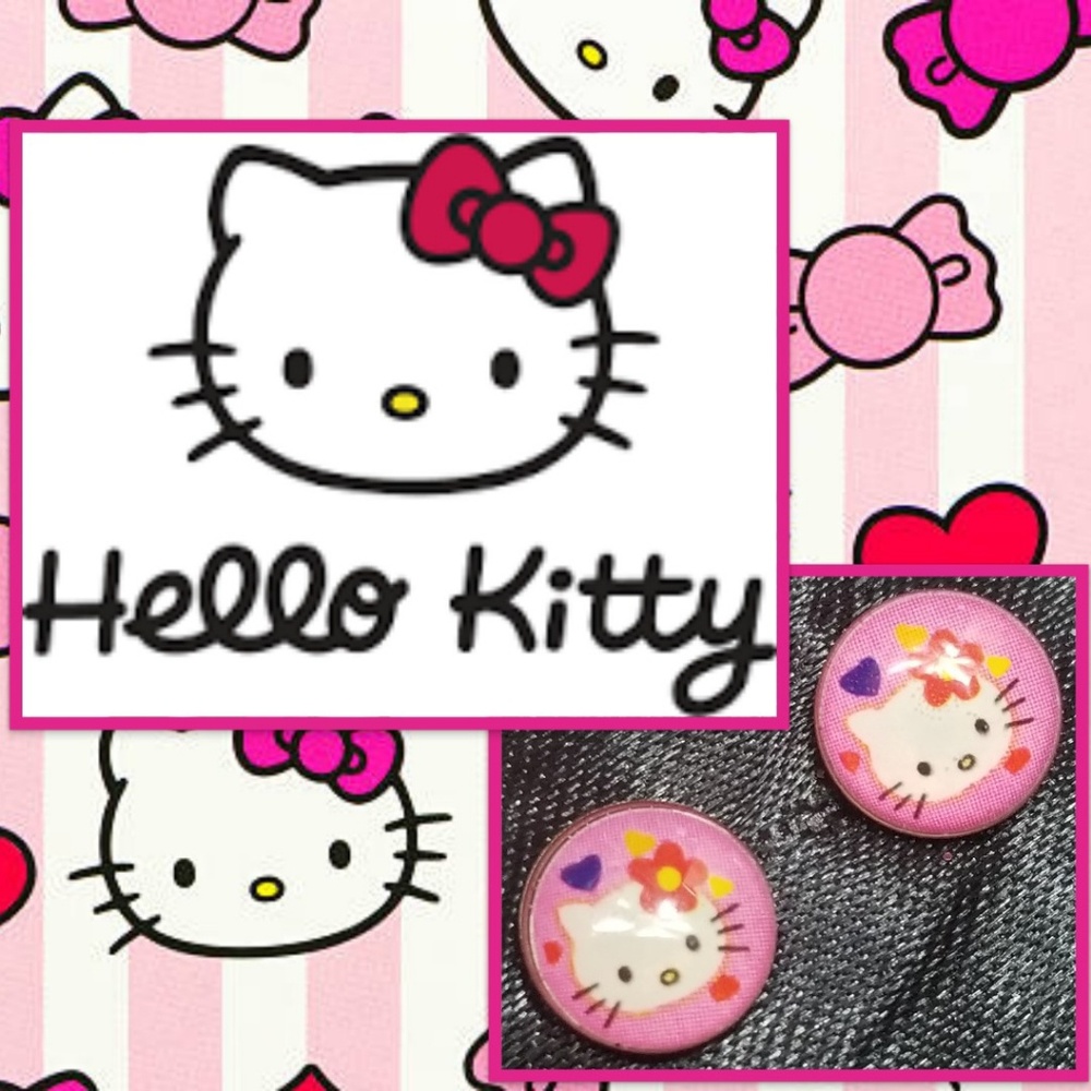 New! Adorable Hot Pink Hello Kitty Graphic Earring